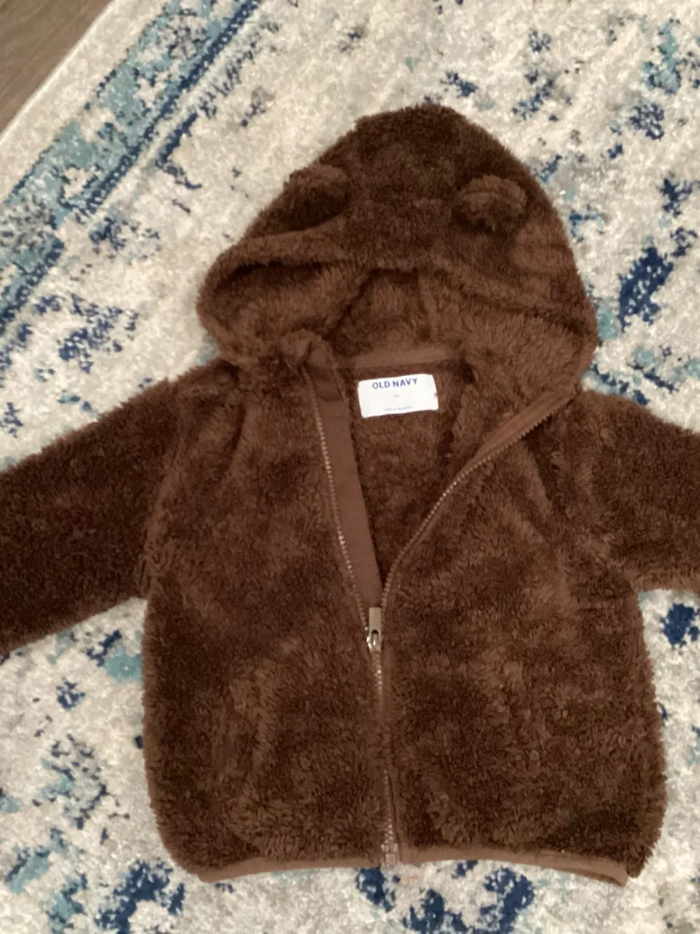 Old Navy Brown Plush Hooded Kids Puffer Jacket